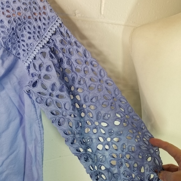 J Crew short eyelet blue tunic - Picture 7 of 10